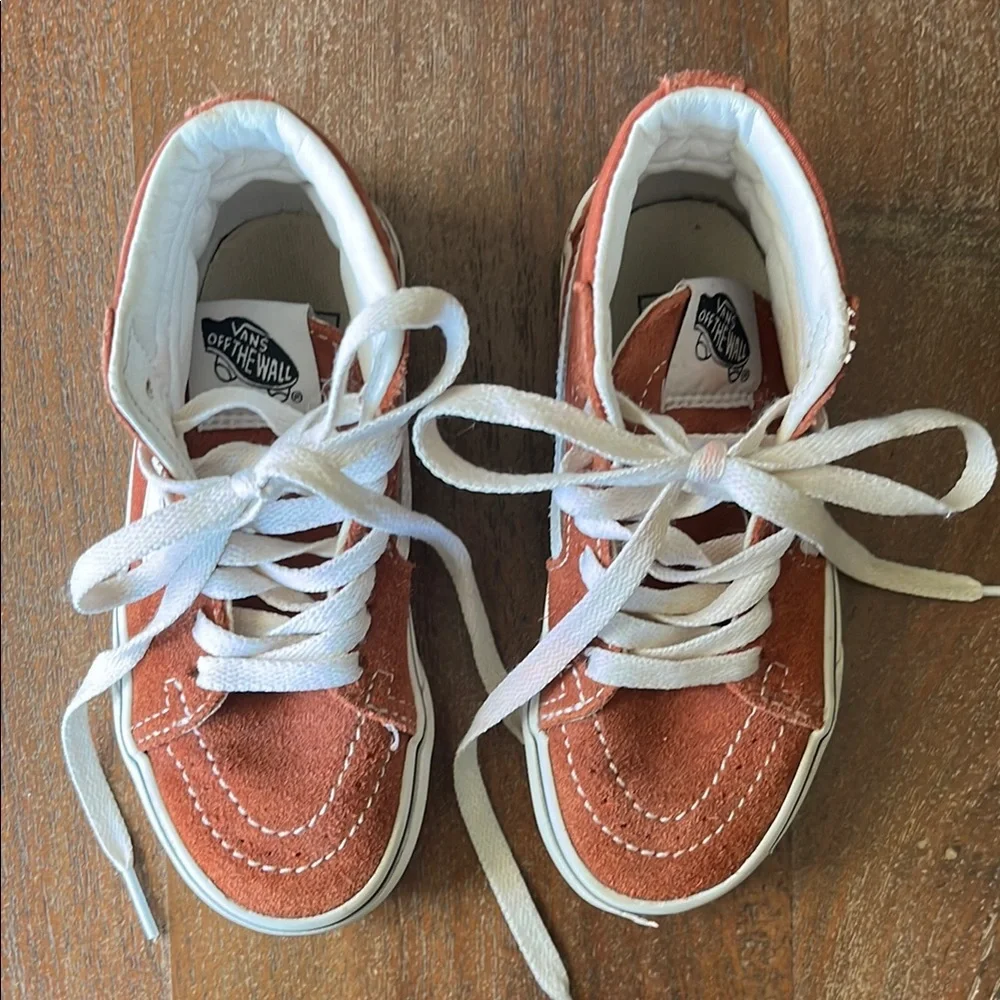 Vans Kids High-Top Sneakers - Red and White - Picture 2 of 4